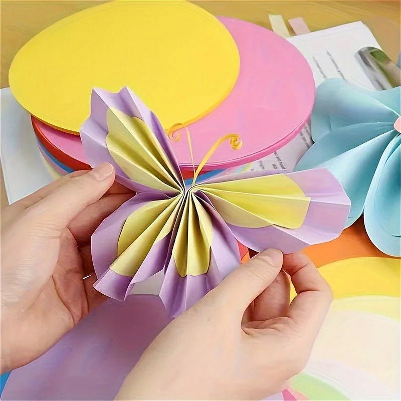 50 Sheets Round Colored Craft Paper for DIY Art & Collage