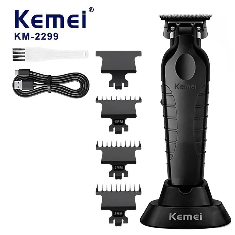 Kemei KM-2299 Cordless Hair Trimmer Clipper with Base