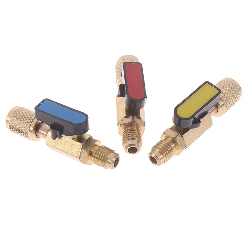 1/4" SAE Brass Ball Valve for AC Refrigerant Charging R22 R410a