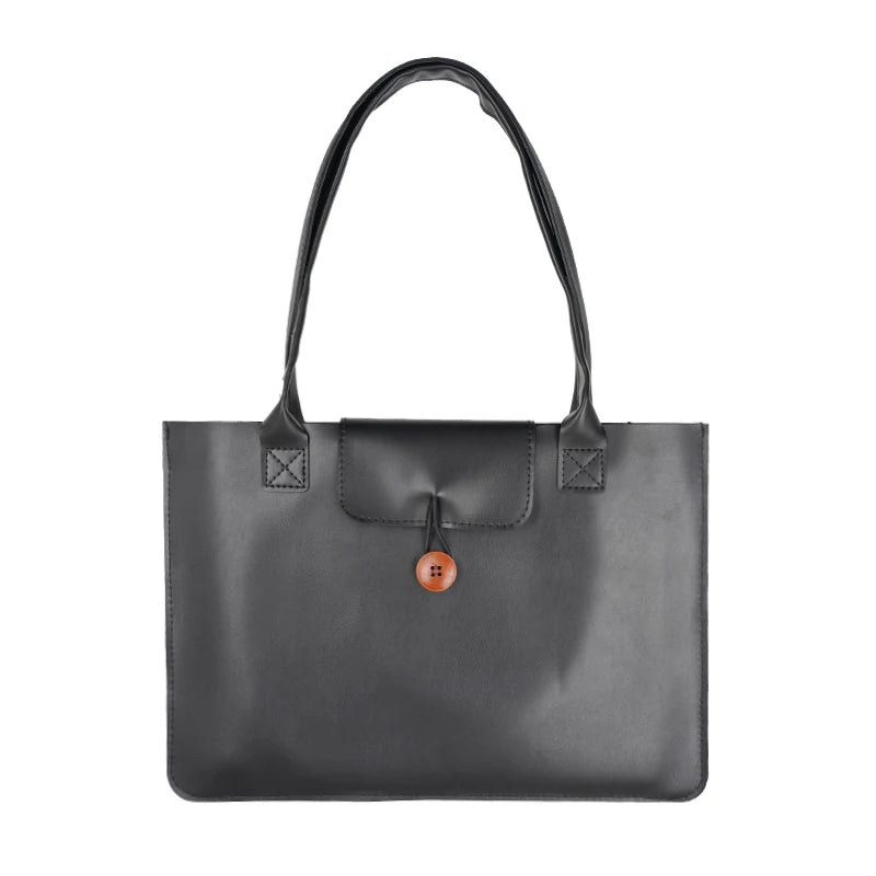 Double Layer PU Leather Laptop Bag 13–16 Inch Sleeve Handbag