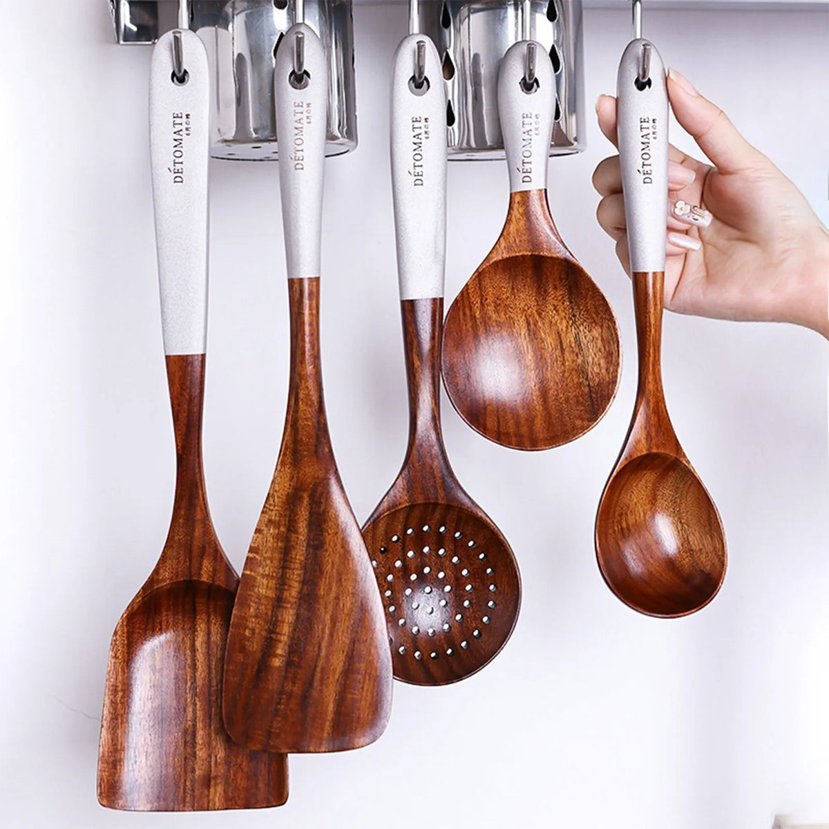 Teak Wood Kitchen Utensil Set – Spoon, Ladle & Turner