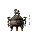 Brass Lotus Incense Burner Bowl – Lion Handle Meditation Décor