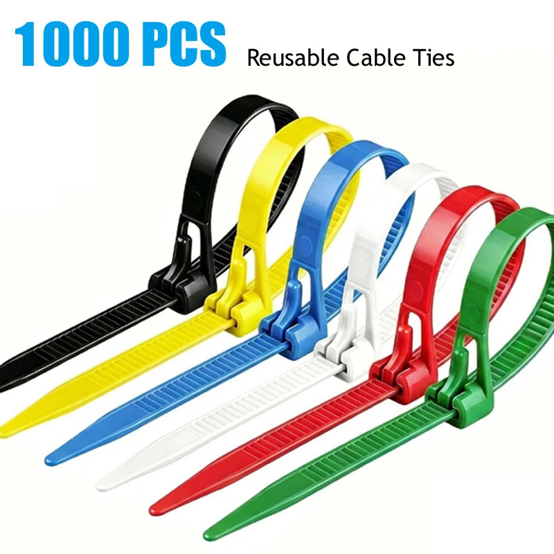 Reusable Nylon Cable Ties 50–1000 Pcs | Black & White PA66