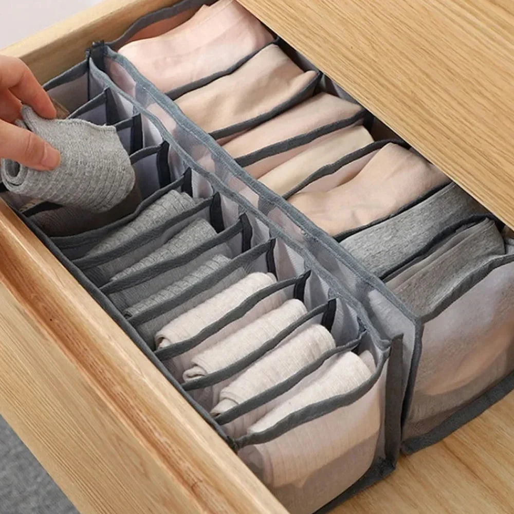 Foldable Mesh Drawer Organizer for Underwear Socks & Bras