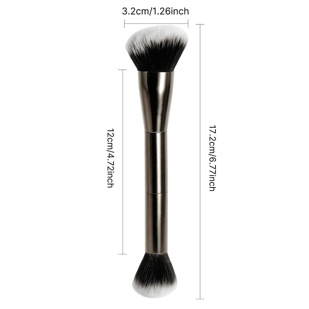 Double-Ended Makeup Brush – Ultra-Soft Synthetic Bristles