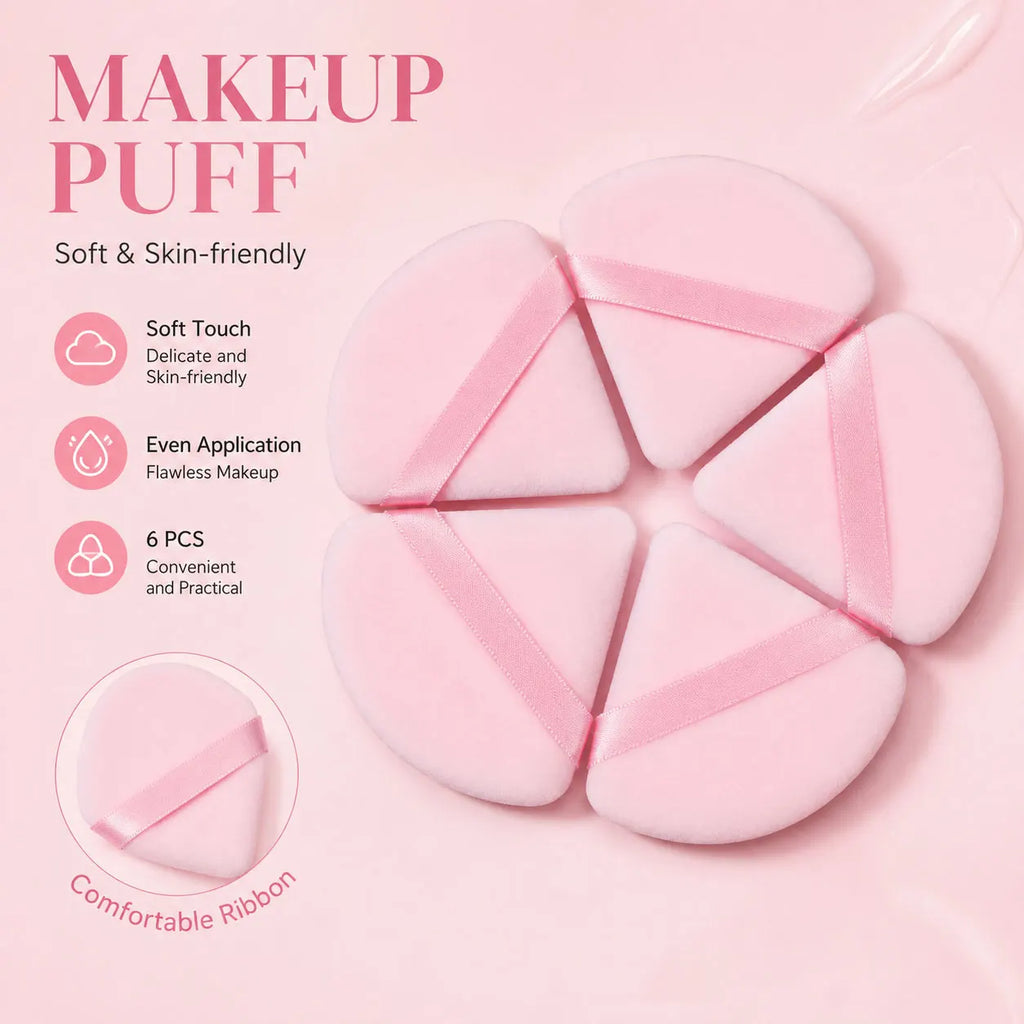 Triangle Powder Puff Set – Reusable Makeup Sponges 3/5 Pc