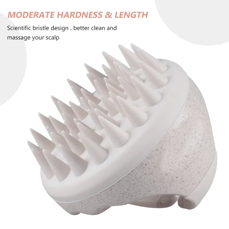 Silicone Scalp Massage Shampoo Brush | Eco Wheat Straw
