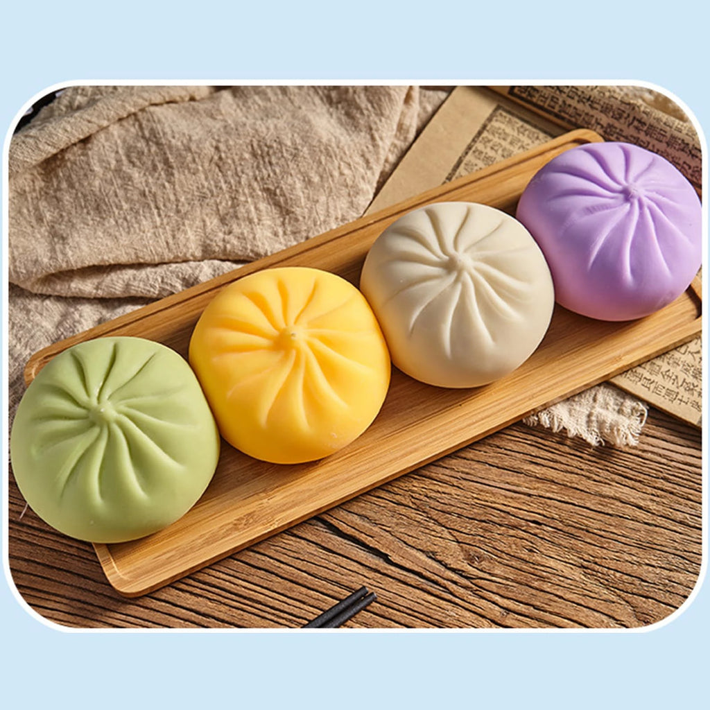 Dumpling Squishy Stress Ball Fidget Toy with Steamer Design