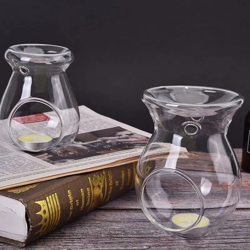 Nordic Crystal Glass Candlestick Holder & Aroma Oil Burner