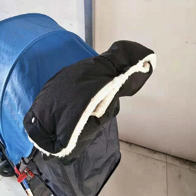 Winter Baby Stroller Handle Gloves – Windproof Plush Warmth