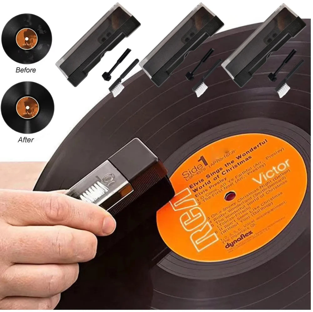 VODOOL 3-Piece Vinyl Record Cleaning Kit – Brush & Dust Remover
