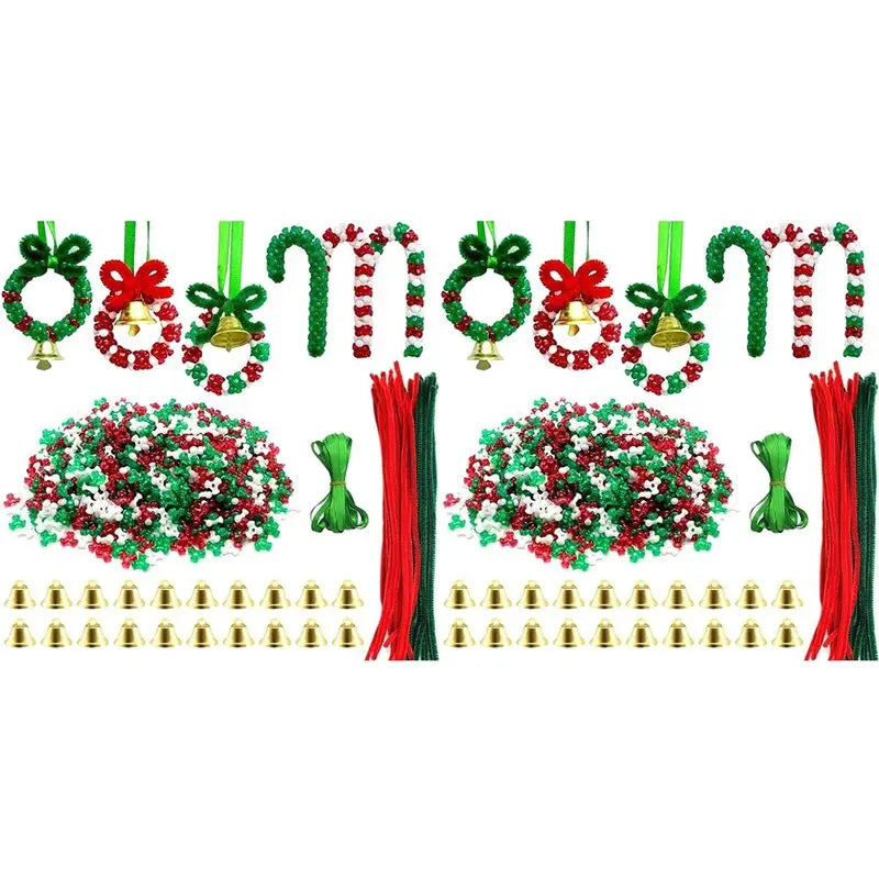 3140 PCS Christmas Beaded Ornament Craft Kit – DIY Wreaths