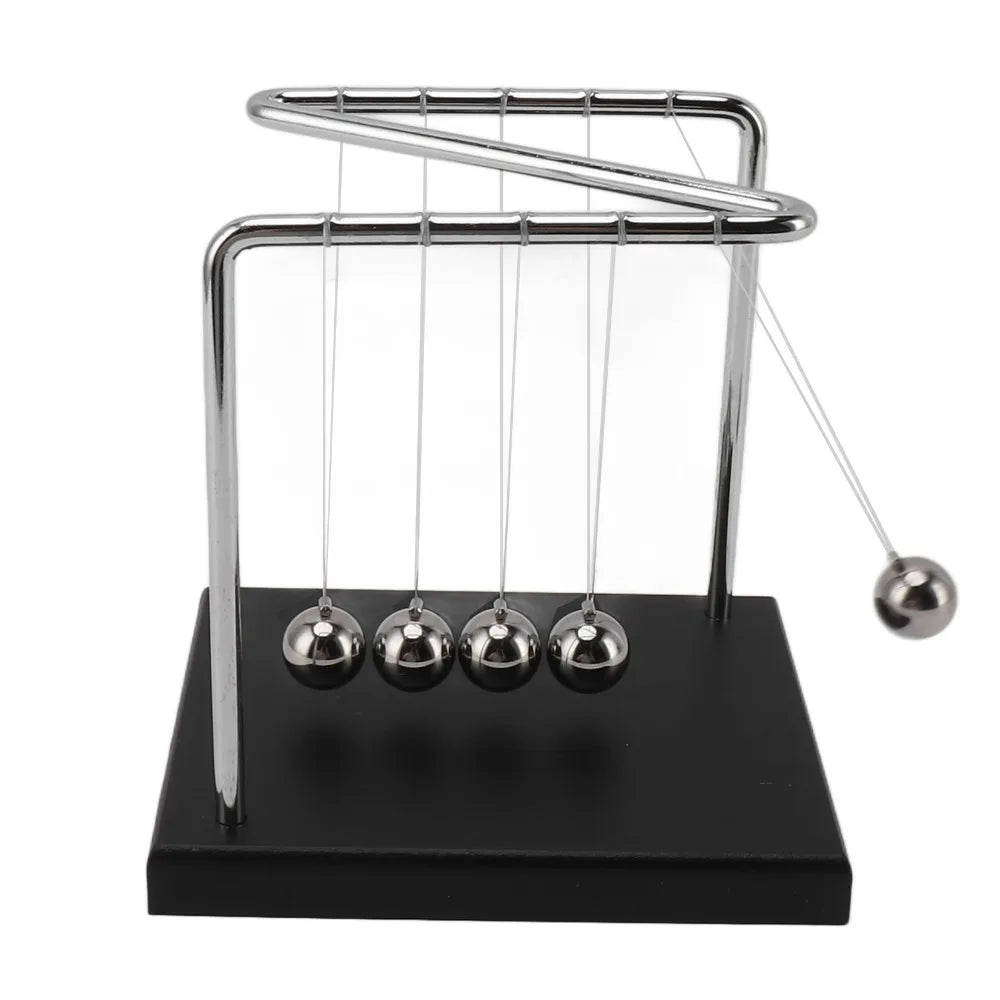 Newton's Pendulum Ball – Stainless Steel & Wood Desktop Decor