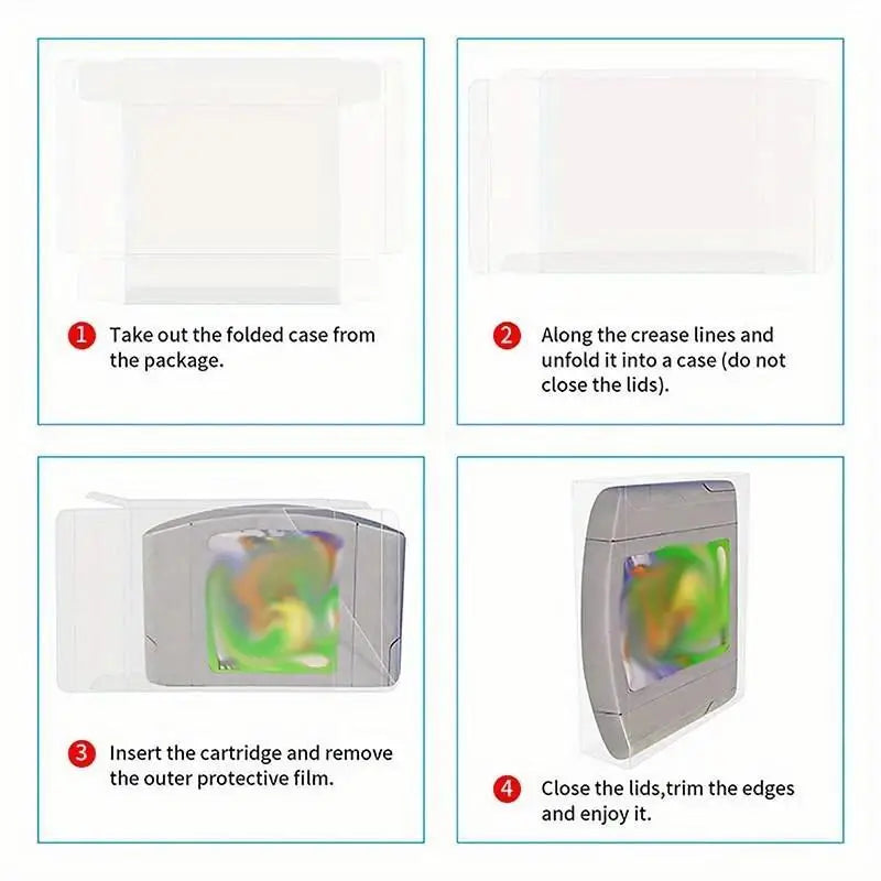 5-Pack N64 Cartridge Clear PET Protective Cases – Dust & Moisture