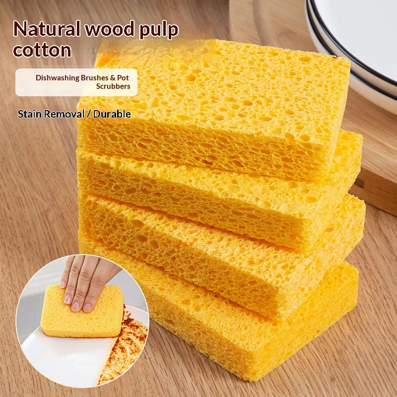 Wood Pulp Kitchen Sponge – Absorbent Non-Stick Scouring Pad