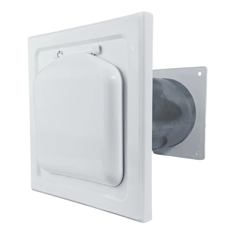 Dual Door Dryer Vent Cover Kit with Duct Tube & Trim Ring