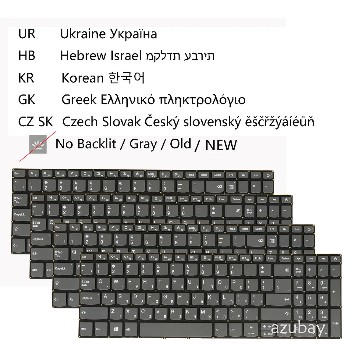 AZUBAY Replacement Keyboard Lenovo IdeaPad 330 Multi-Language