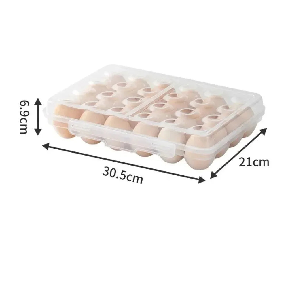 Stackable Transparent Egg Holder with Lid – Fridge Organizer