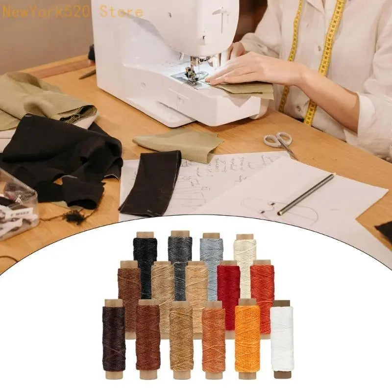 15 Colors Waxed Leather Sewing Thread Set for Crafts