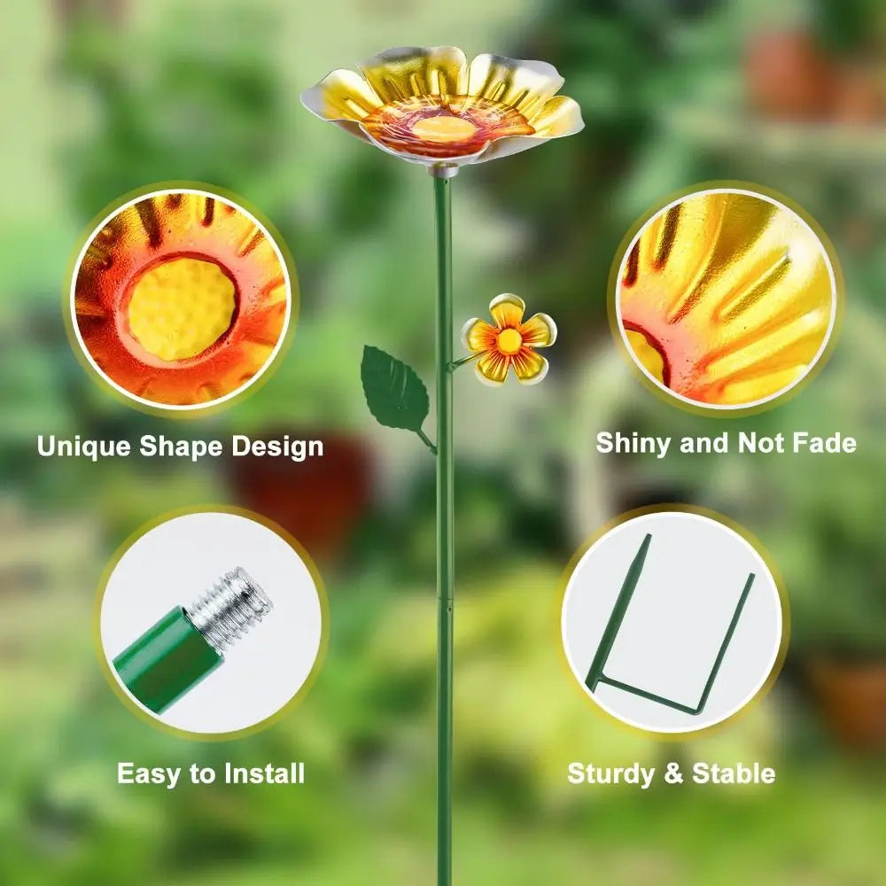 Metal Bee Watering Station Flower Design – Rust-Resistant Garden