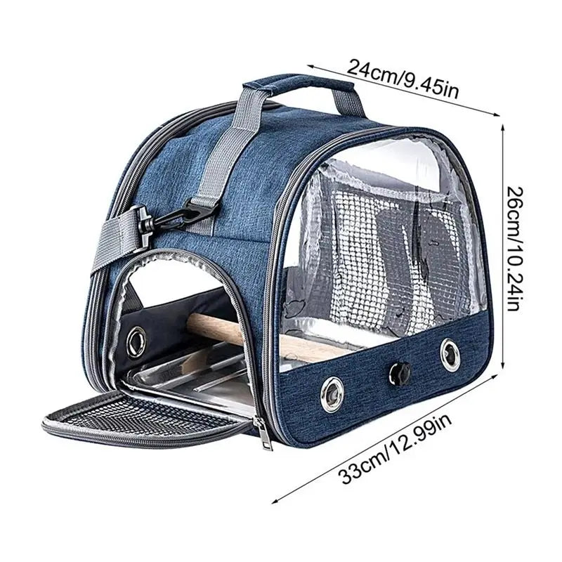 Portable Bird Carrier Backpack Travel Cage for Parrots & Small Birds