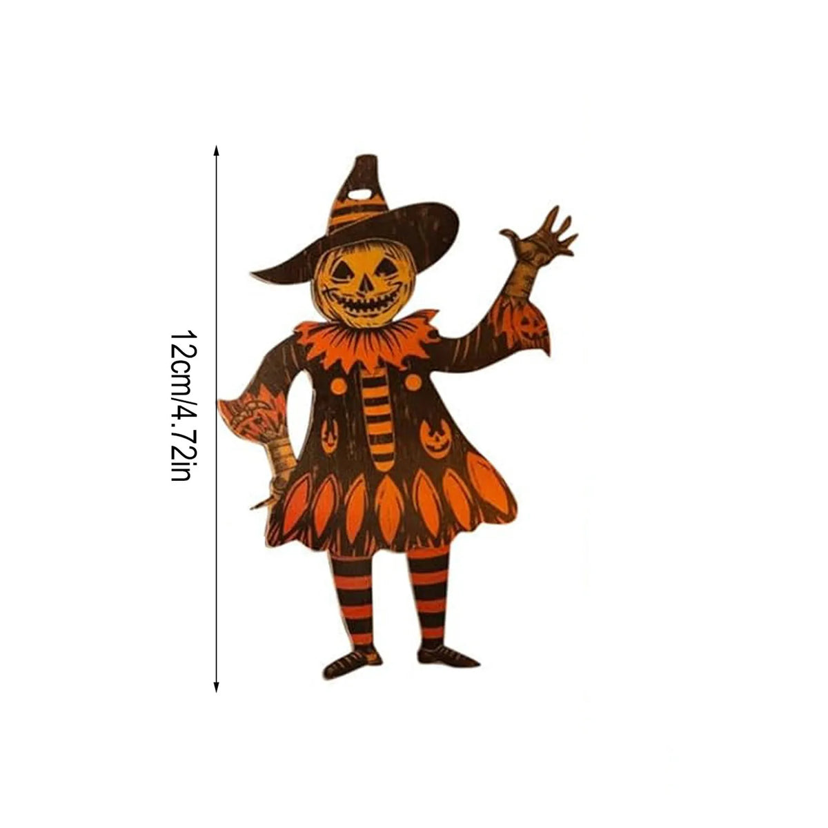Vintage Wooden Halloween Garland – Pumpkin & Witch Banner