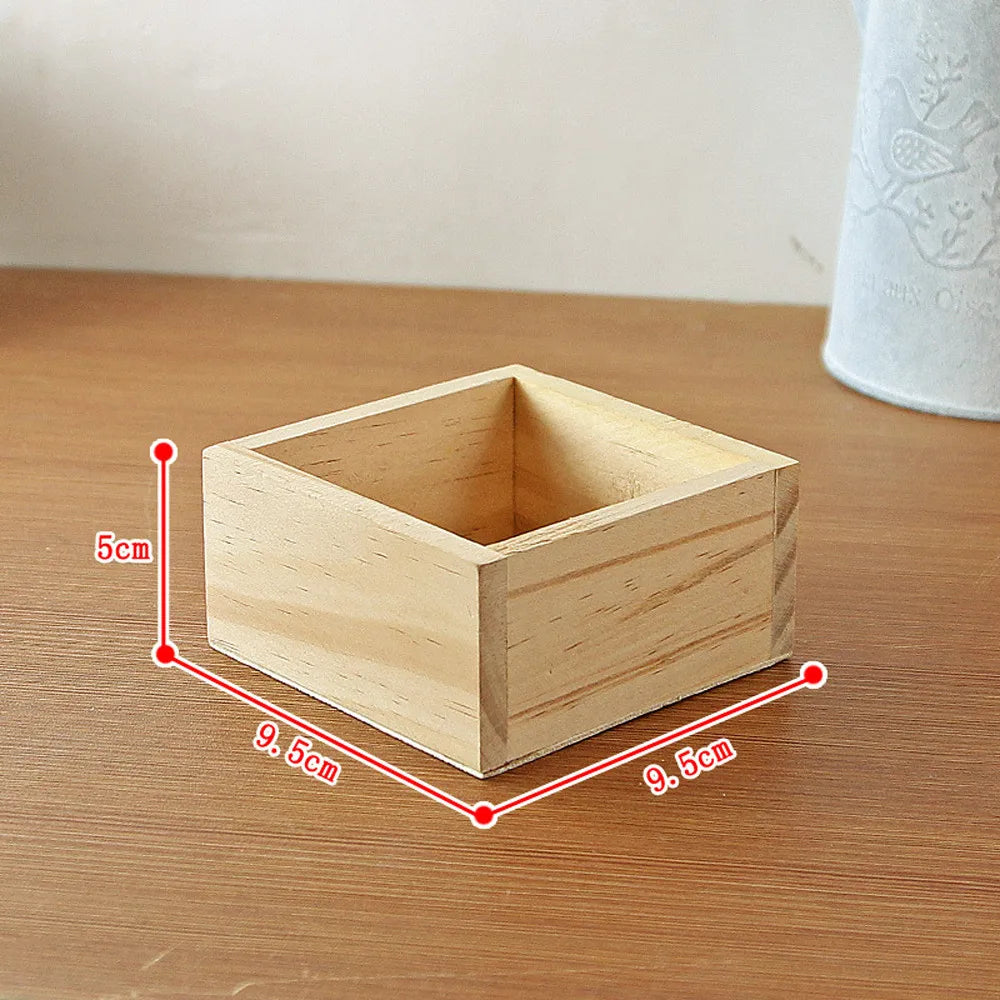 Unfinished Square Wooden Box – DIY Craft Storage & Home Decor