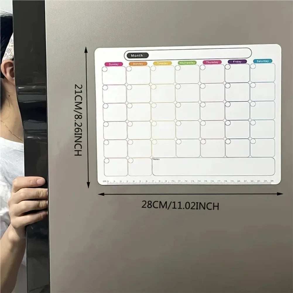 Magnetic Fridge Calendar Planner – Monthly & Weekly Organizer