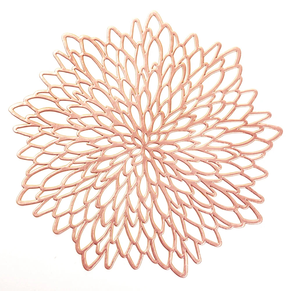 Round Leaf PVC Placemats Set of 4 – Washable & Heat-Resistant