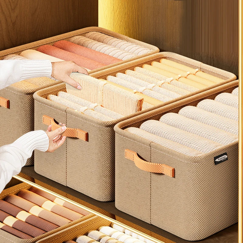 Foldable Clothes Storage Box – Stackable Wardrobe Organizer