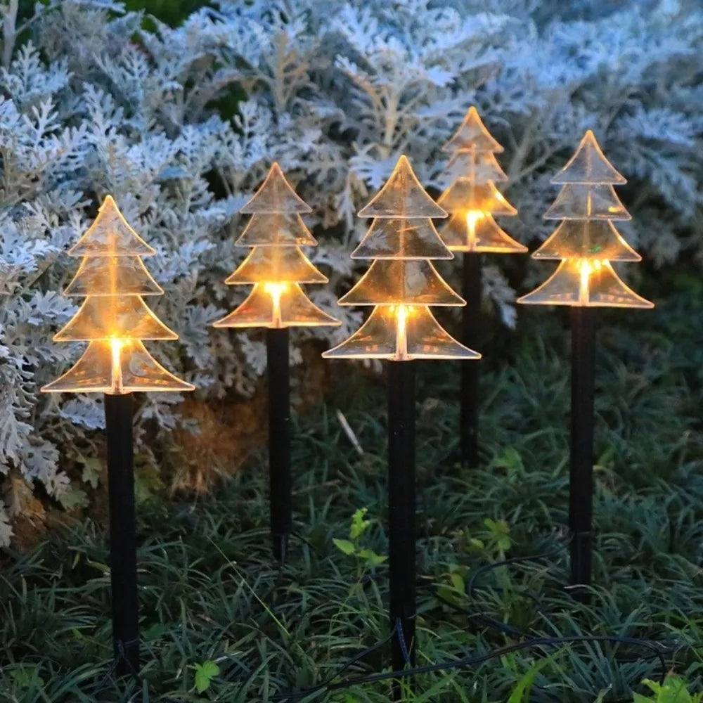 5-Pack Solar LED Christmas Stake Lights – Waterproof Pathway