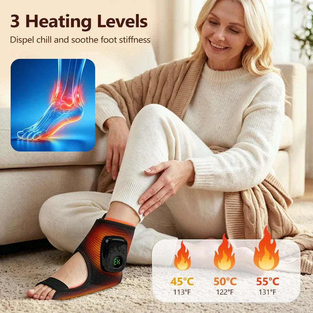 Hailicare Air Compression Ankle Massager with Dual Heat Pads