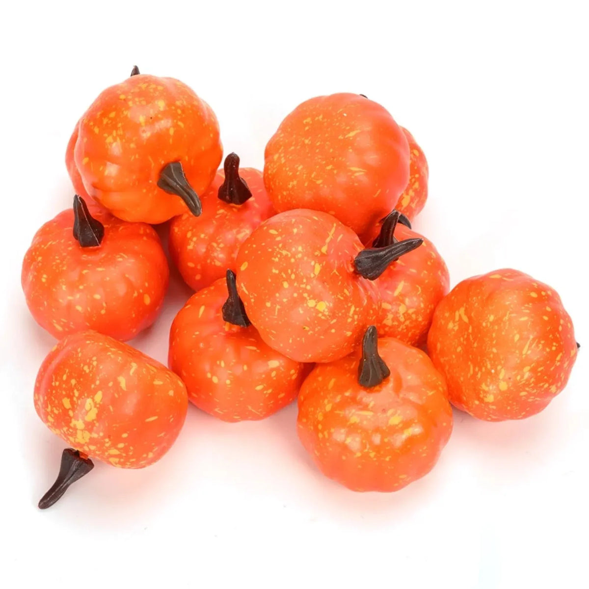 12-Pack Foam Artificial Pumpkins – Halloween Fall Harvest Décor