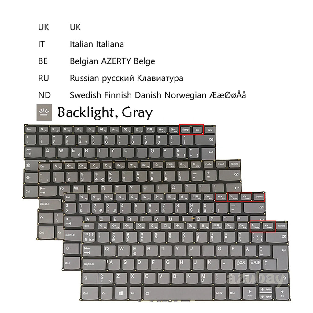 Backlit Replacement Keyboard Lenovo IdeaPad 530S C340 Yoga