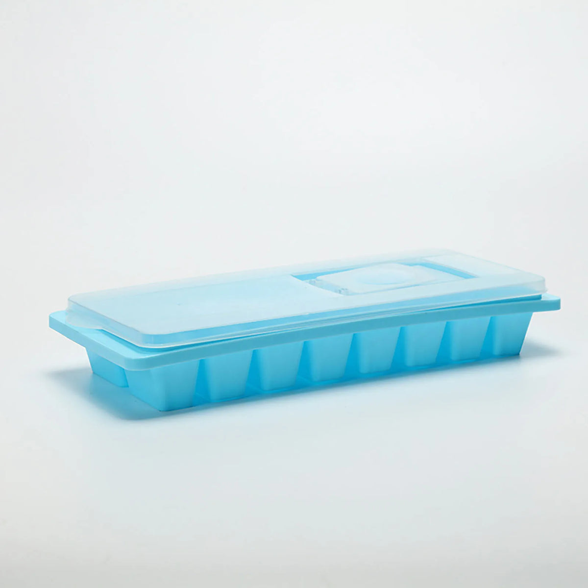 Square Ice Cube Tray with Lid – 16-Grid Flexible Reusable Mold