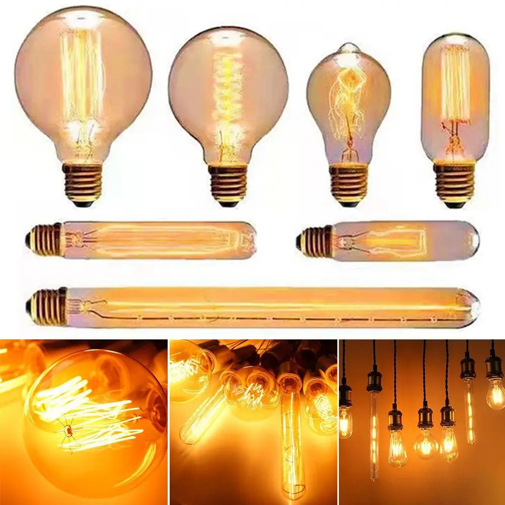 E27 40W Vintage Edison Filament Bulb – Antique Retro Glass Lamp