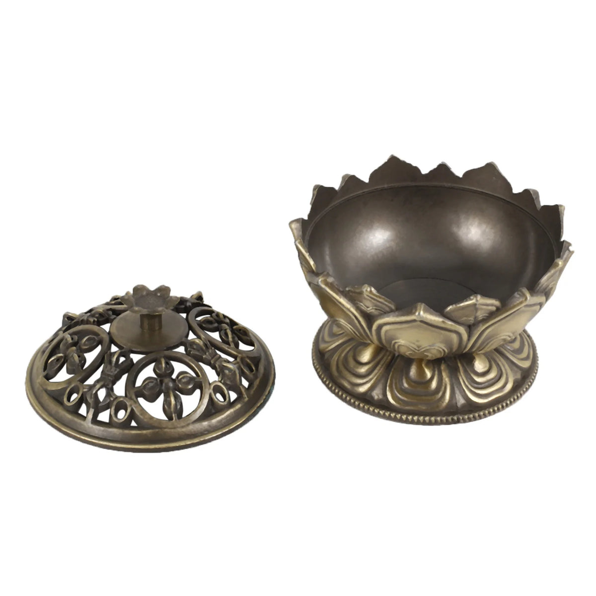 Lotus Flower Incense Burner Handmade Copper Censer 2-Pack