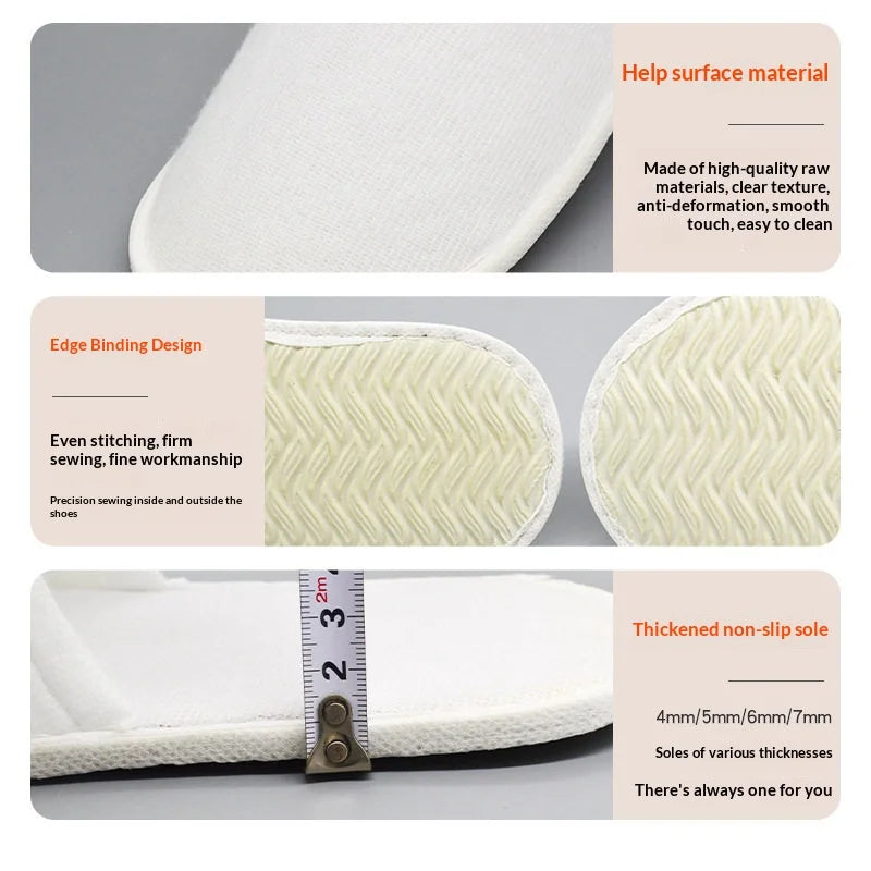 Disposable Hotel Slippers – Non-Slip Thick Sole | Spa & Travel