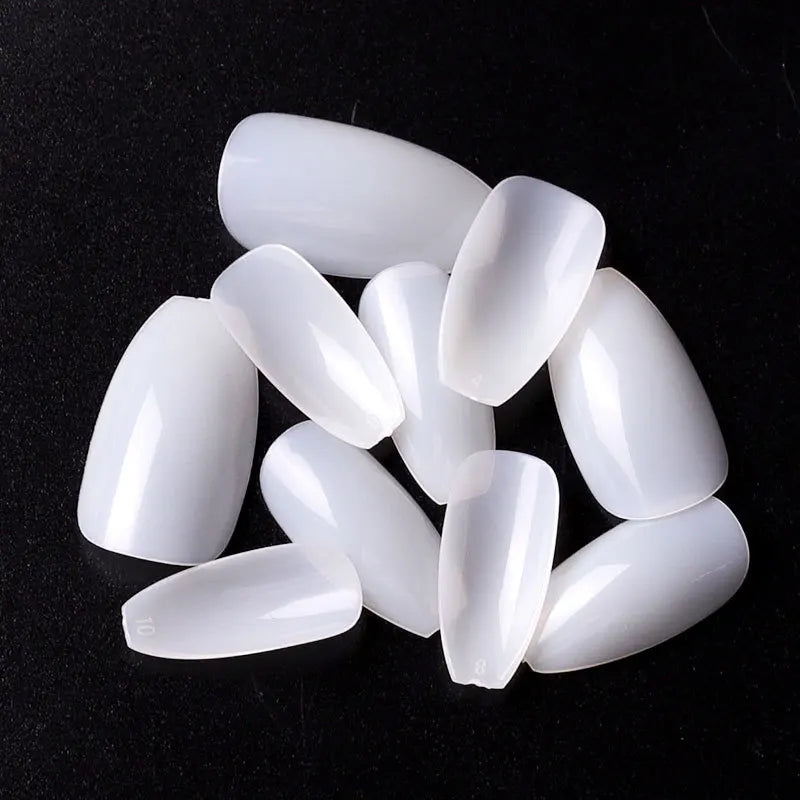 500pcs Press On Nail Tips – Coffin Ballet Full Cover False Nails
