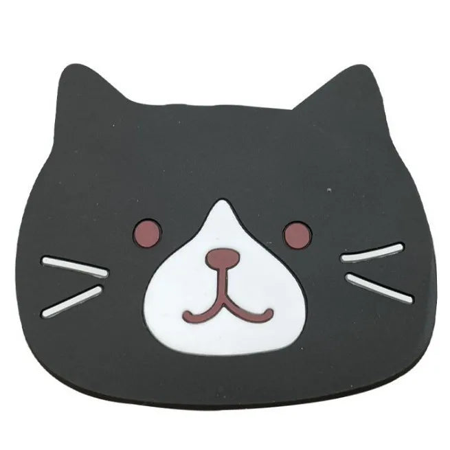 Cartoon Cat Silicone Coaster – Heatproof Kitchen & Home Mat