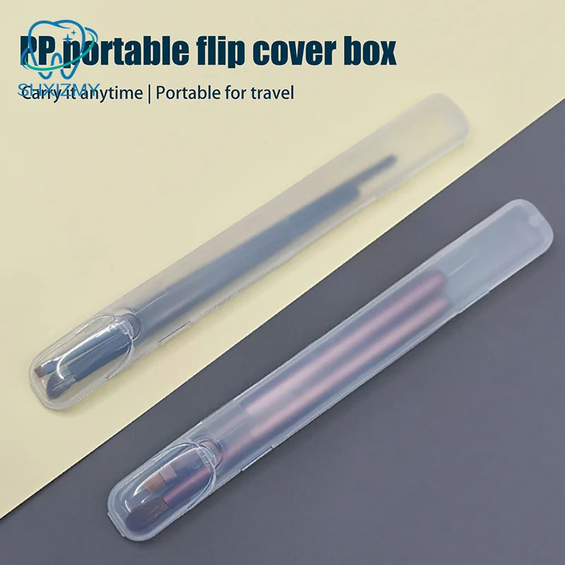 Transparent Makeup Brush Storage Box with Lid | Portable Case