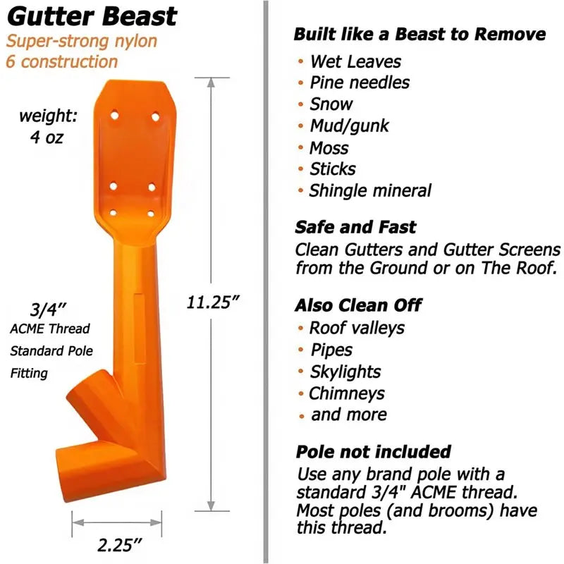 Multi-Angle Gutter Cleaning Tool – Ground-Level Leaf Remover