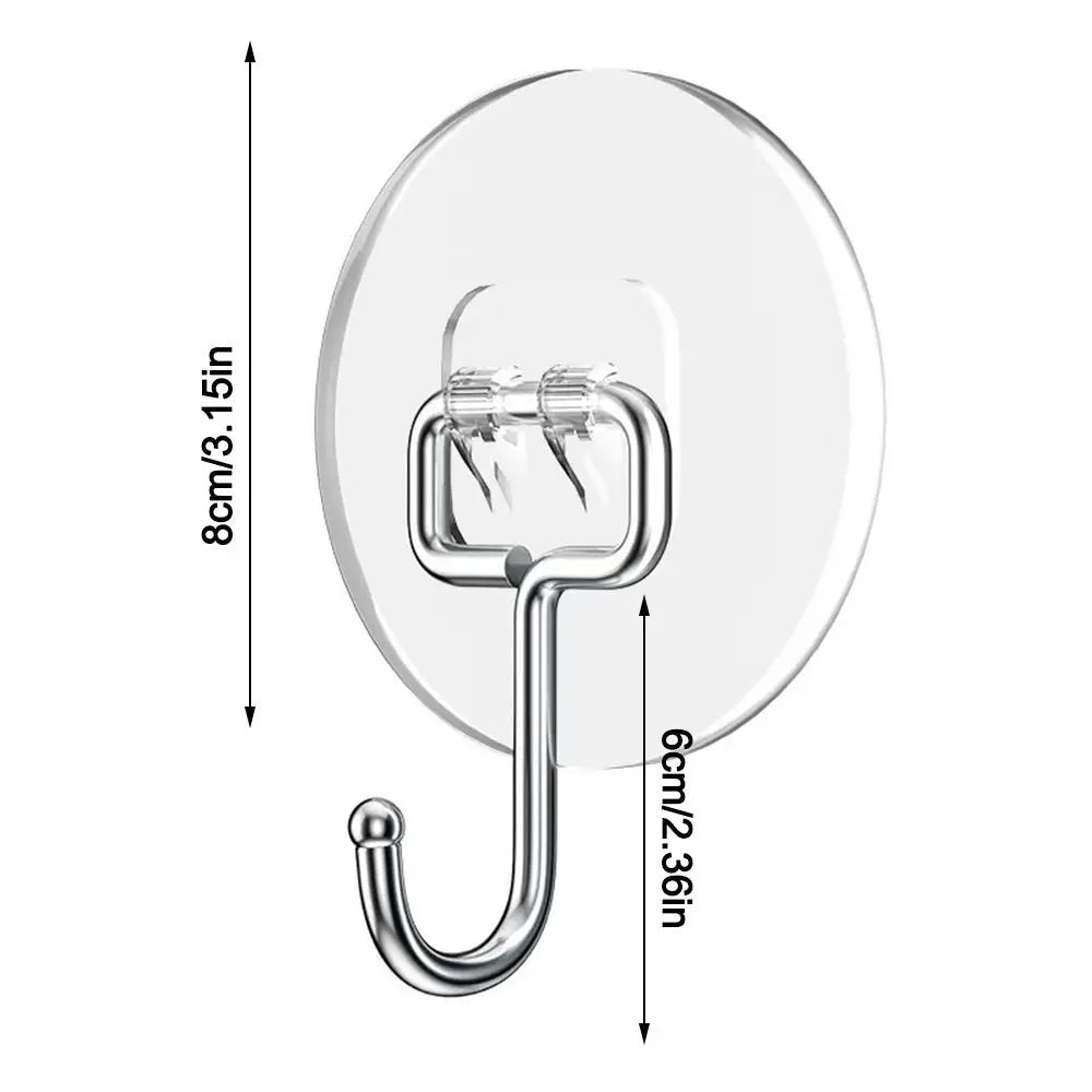 Transparent Wall-Mounted Adhesive Hook – Traceless Storage Rack