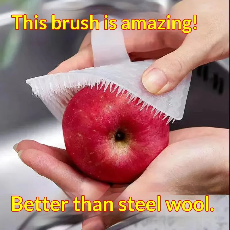 PE Soft Bristle Fruit & Vegetable Scrubber Brush | 1-2 Pcs