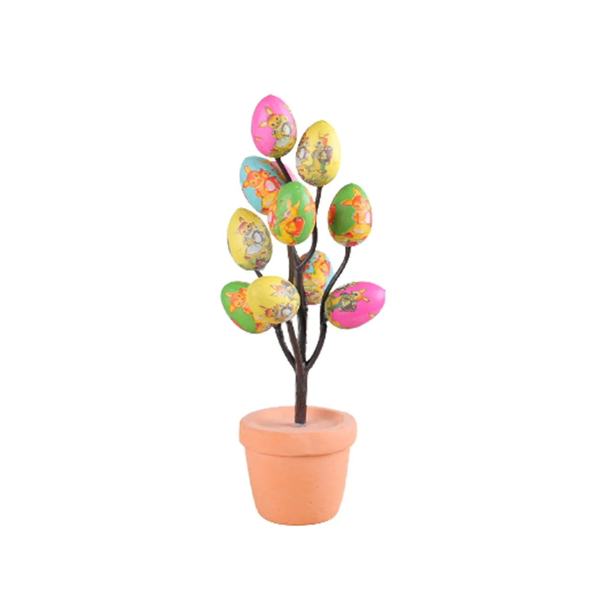 Easter Egg Tree Potted Ornament – 20 Colourful Simulated Eggs