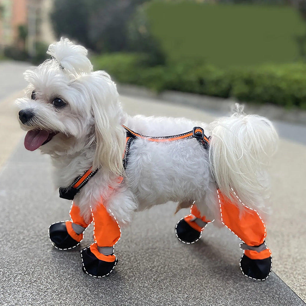 Waterproof Dog Boots with Suspenders | Anti-Slip Pet Shoes