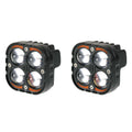 Dual Color LED Motorcycle Spotlights 24V Auxiliary Driving Lamps 2-Pack
