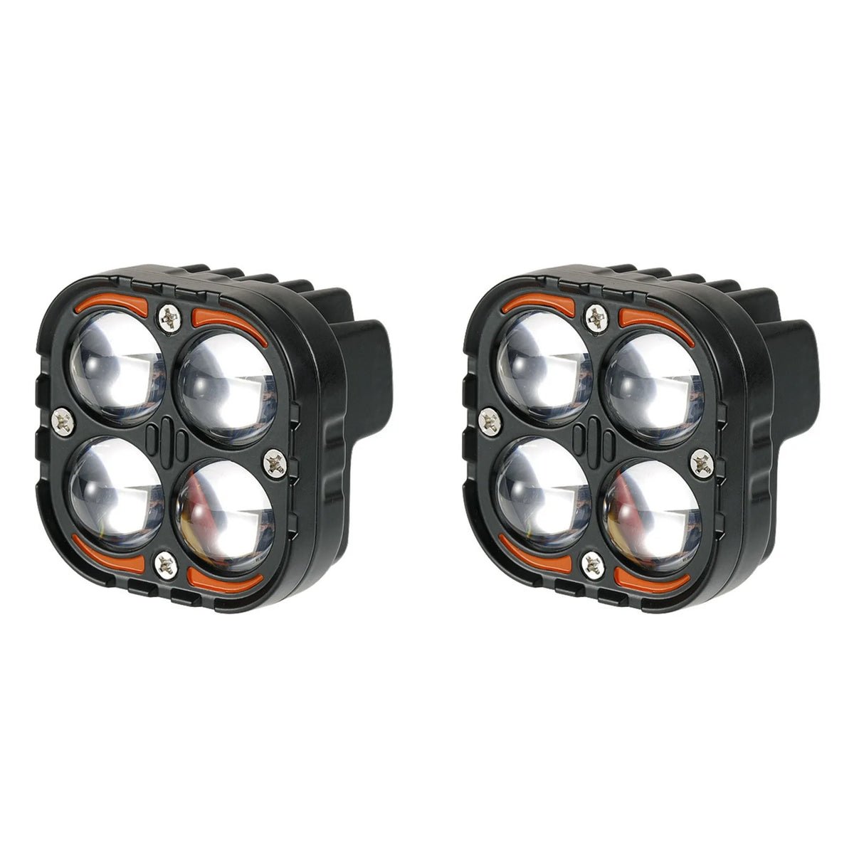 Dual Color LED Motorcycle Spotlights 24V Auxiliary Driving Lamps 2-Pack
