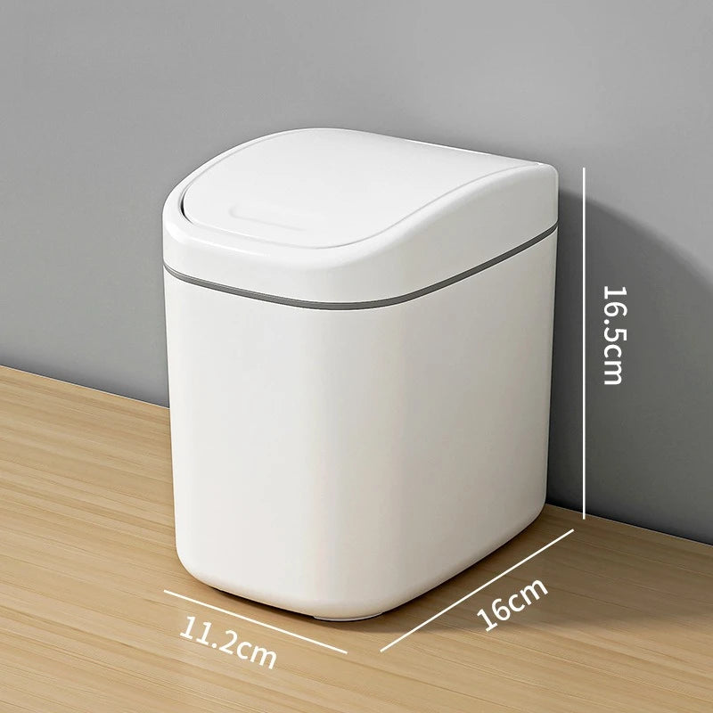 Mini Desktop Trash Can with Lid – Cute Tabletop Waste Bin