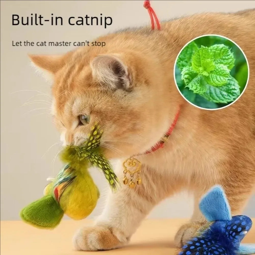 Flying Bird Cat Toy – Chirping Interactive Plush Bird
